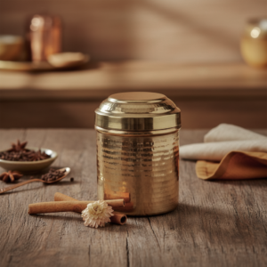 Brass Hammered Dabba